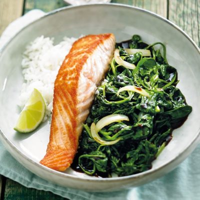 zalm met spinazie